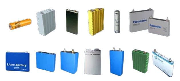 Diverses cellules de batterie de différents fabricants
