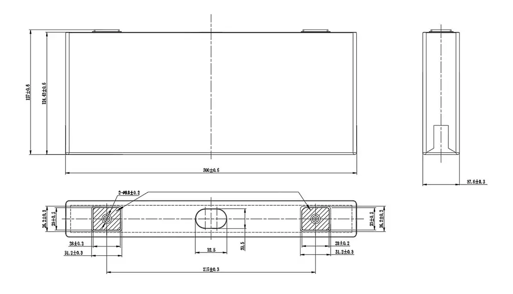 CalB L300F170A 170AH Dimensión de celda de batería prismática de iones de litio