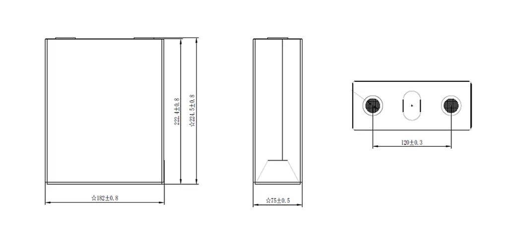 CALB L182F392A 3.2v 392Ah LFP Energy Storage Battery Cell dimension-nbcellenergy